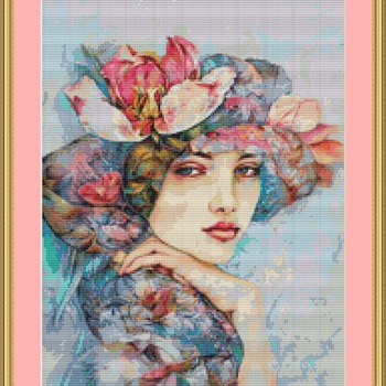 Elaborate Hat Cross Stitch Pattern