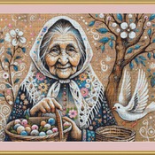 Elderly Lady Cross Stitch Pattern