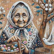 Elderly Lady Cross Stitch Pattern