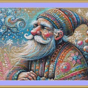 Elderly Man Cross Stitch Pattern