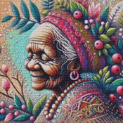 Elderly Woman Cross Stitch Pattern