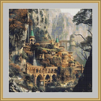 Elven Castle Cross Stitch Pattern