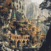 Elven Castle Cross Stitch Pattern