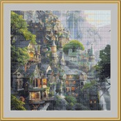 Elven Village Cross Stitch Pattern