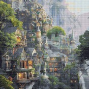 Elven Village Cross Stitch Pattern