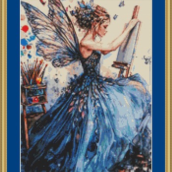 Fairy Painter Cross Stitch Pattern