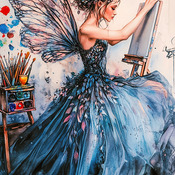 Fairy Painter Cross Stitch Pattern