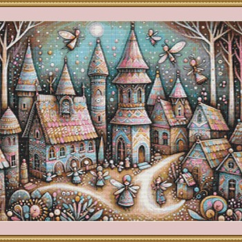 Fairy Village Cross Stitch Pattern