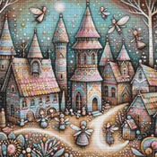 Fairy Village Cross Stitch Pattern