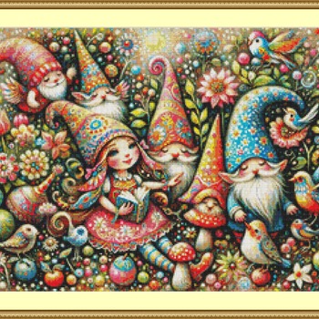 Fantasy Gnomes Cross Stitch Pattern