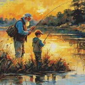 Fishing Together Cross Stitch Pattern