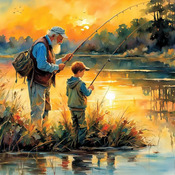 Fishing Together Cross Stitch Pattern