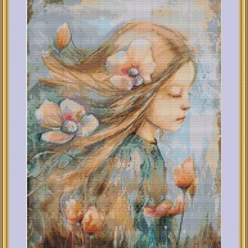 Flowing Hair Cross Stitch Pattern