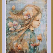 Flowing Hair Cross Stitch Pattern