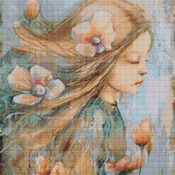 Flowing Hair Cross Stitch Pattern