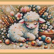 Fluffy Lamb Cross Stitch Pattern