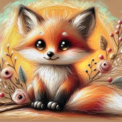 Fluffy Tail Fox Cross Stitch Pattern