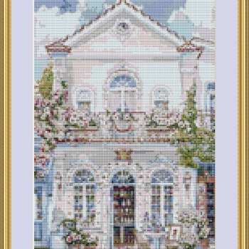 Front Of A Cafe Cross Stitch Pattern