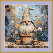 Garden Gnome 10 Cross Stitch Pattern