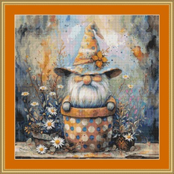 Garden Gnome 11 Cross Stitch Pattern