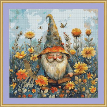 Garden Gnome 12 Cross Stitch Pattern