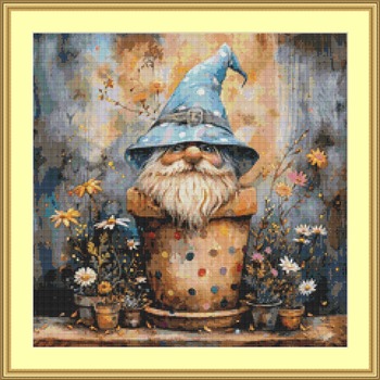 Garden Gnome 13 Cross Stitch Pattern