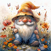 Garden Gnome 14 Cross Stitch Pattern