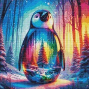 Glass Penguin Cross Stitch Pattern