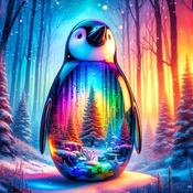 Glass Penguin Cross Stitch Pattern