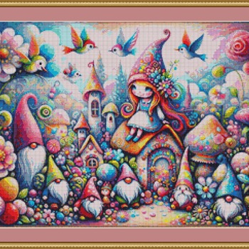 Gnomes Village Cross Stitch Pattern