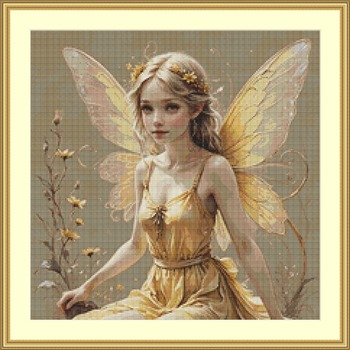 Golden Fairy Cross Stitch Pattern