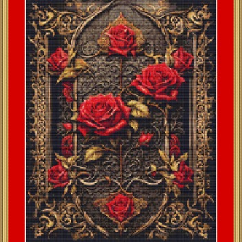 Gothic Roses Cross Stitch Pattern