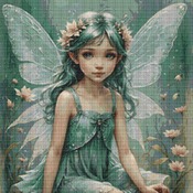 Green Fairy Cross Stitch Pattern