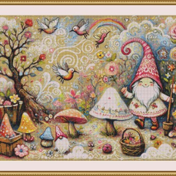 Happy Gnome Cross Stitch Pattern