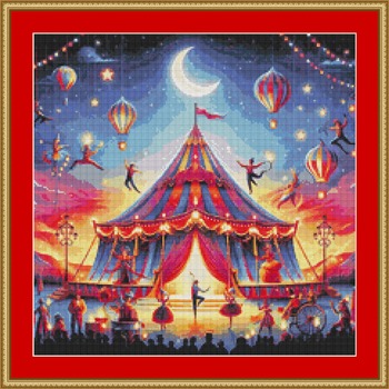 Magical Circus Tent Cross Stitch Pattern