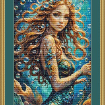 Magical Mermaid Cross Stitch Pattern