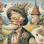 Man With A White Beard Cross Stitch Pattern