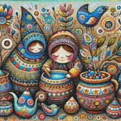 Matryoshka Dolls Cross Stitch Pattern