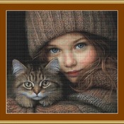 Me And My Cat Cross Stitch Pattern