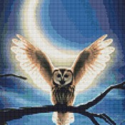 Moon Owl Cross Stitch Pattern