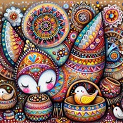 Mother Owl Cross Stitch Pattern