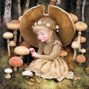 Mushroom Girl Cross Stitch Pattern