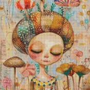 Mushroom Hat Cross Stitch Pattern