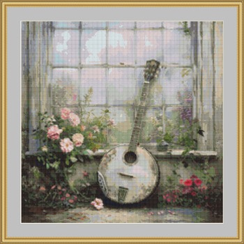 Old Banjo Cross Stitch Pattern