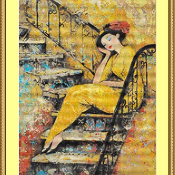 On The Stairs Cross Stitch Pattern