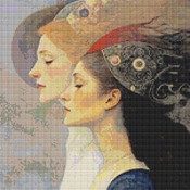 Ornate Head Dresses Cross Stitch Pattern