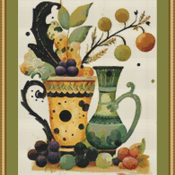 Ornate Pitchers Cross Stitch Pattern