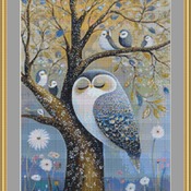 Owl Family Cross Stitch Pattern