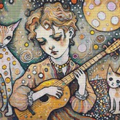 Playing The Guitar Cross Stitch Pattern