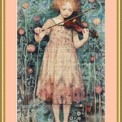 Playing The Violin Cross Stitch Pattern